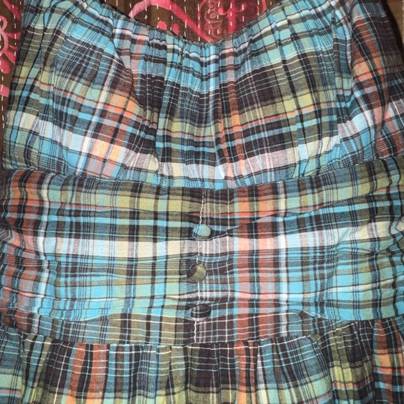 Y2K Papaya Multicolor Plaid Tank Top with Lace Trim - Picture 2 of 6